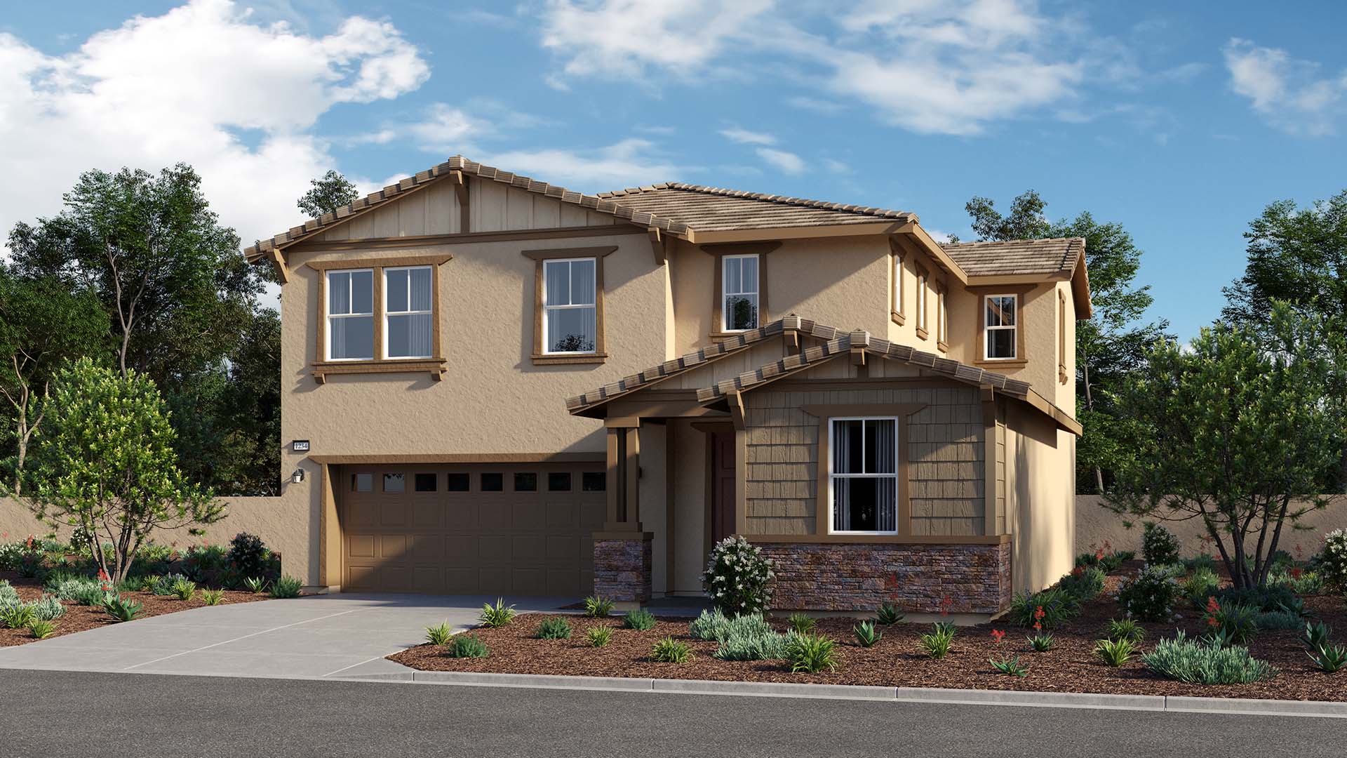 California Craftsman Elevation | Residence 1 | Silverberry at The Arboretum