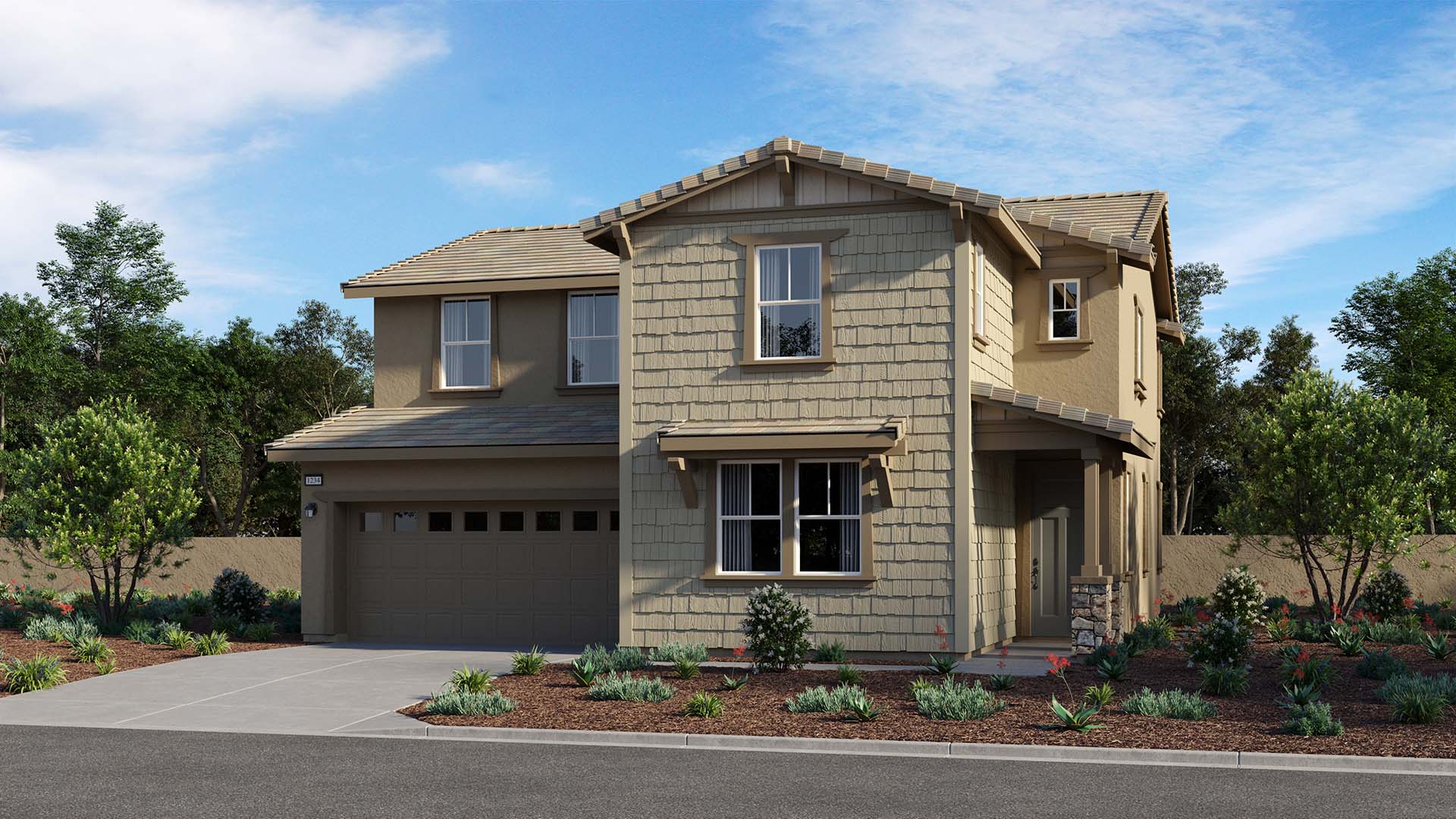 California Craftsman Elevation | Residence 2 | Silverberry at The Arboretum